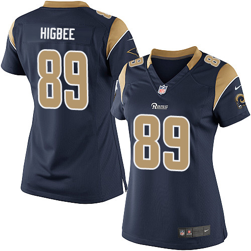 Women's Elite Tyler Higbee Nike Jersey Navy Blue Home - #89 NFL Los Angeles Rams
